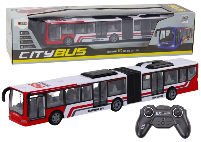 RC zdalnie sterowany miejski autobus czerwony/biały