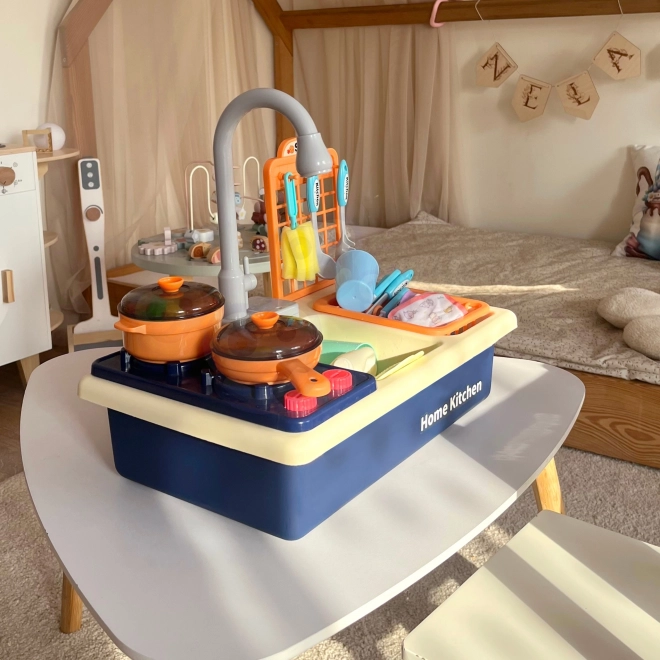 Kuchenka dla dzieci 2w1 z umywalką i kuchenką