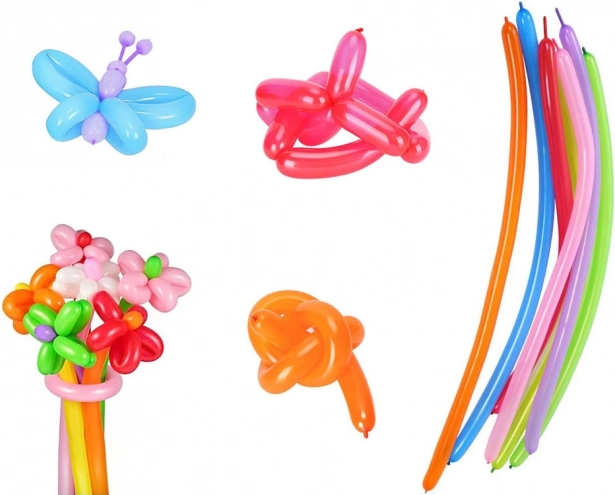 Długie kolorowe balony do modelowania i dekoracji - 100 szt.