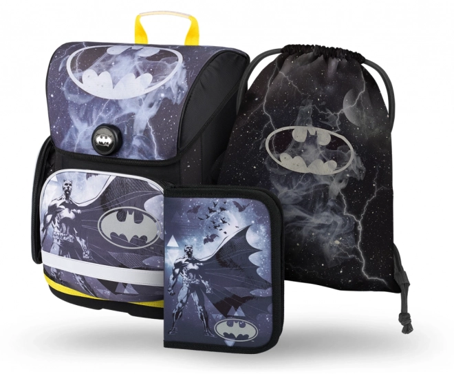 BAAGL 3 ZESTAW Ergo Batman Storm: tornister, piórnik, worek