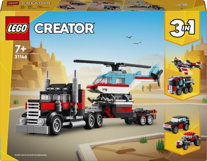 Lego Creator Ciężarówka z Platformą i Helikopterem