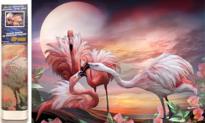 Norimpex malowanie diamentowe Różowe flamingi 30x40 cm