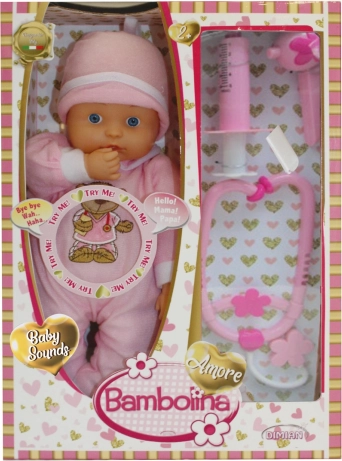 Dzidziuś Bambolina Amore 33 cm z zestawem lekarskim