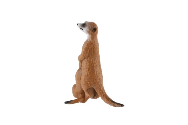 Dekoracyjna figurka surykatki z młodym - plastikowa, jasnobrązowa, 8cm