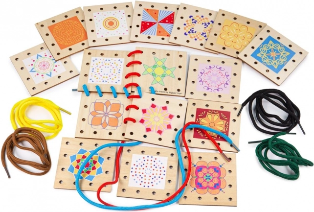 Bigjigs Toys drewniane obrazki do przewlekania