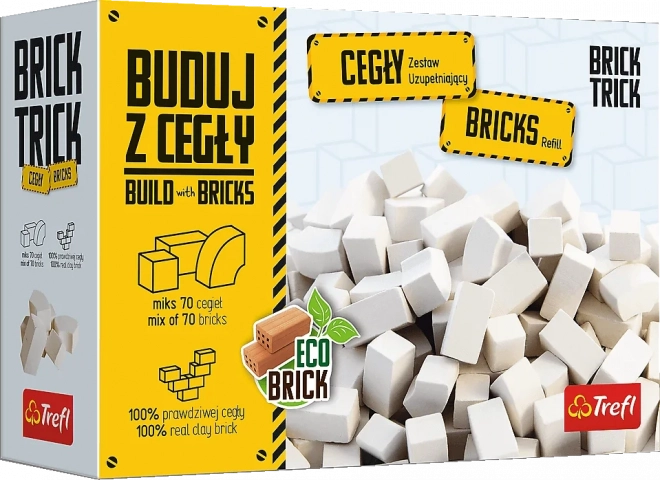 Trefl Brick Trick opakowanie białych cegieł, mix 70 szt.