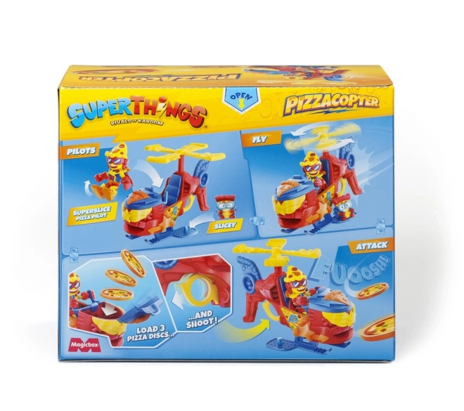 SuperThings Pizzacopter z wyrzutnią dysków