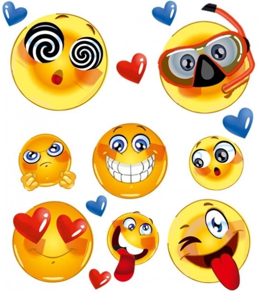 Naszywki termiczne Emoji – mały arkusz 15 × 21 cm