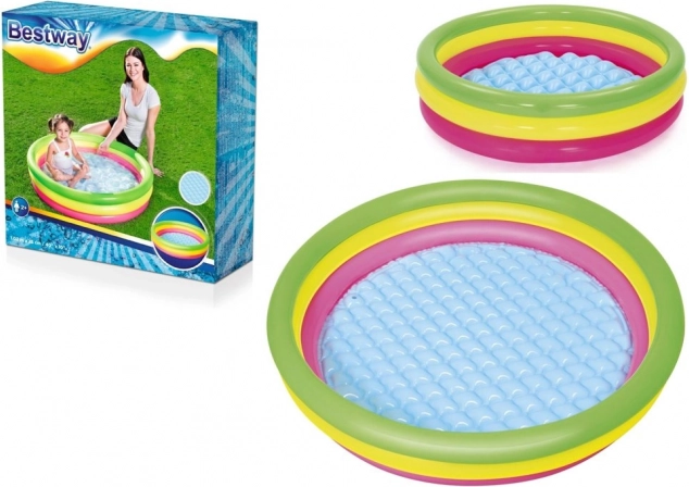 Bestway dziecięcy dmuchany basenik z miękkim dnem, 3 pierścienie (102 × 25 cm)