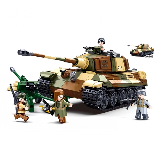 Sluban Bitwa o Budapest M38-B0980 Niemiecki ciężki czołg Tiger II 2 w 1