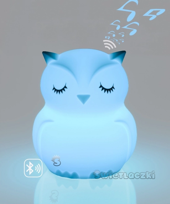 Silikonowa nocna lampka zmieniająca kolor z głośnikiem Bluetooth Światło Sowa HU HU HU HU HU
