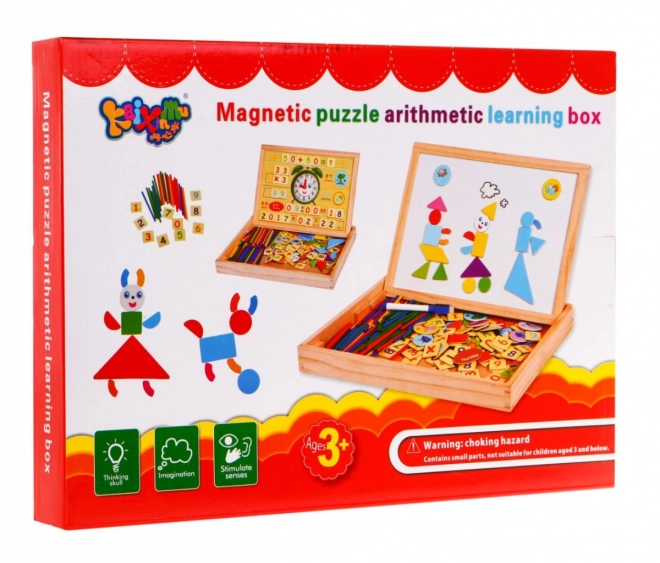 Drewniana magnetyczna tablica dla dzieci 3+ Zestaw edukacyjny + akcesoria