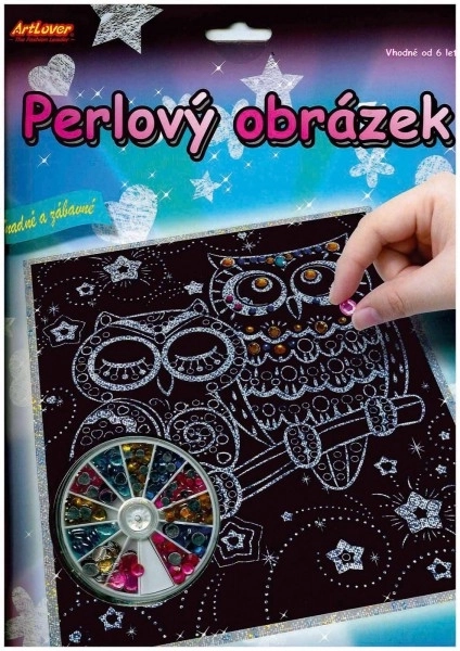 ARTLOVER Perłowy obrazek Sowki 20x25 cm