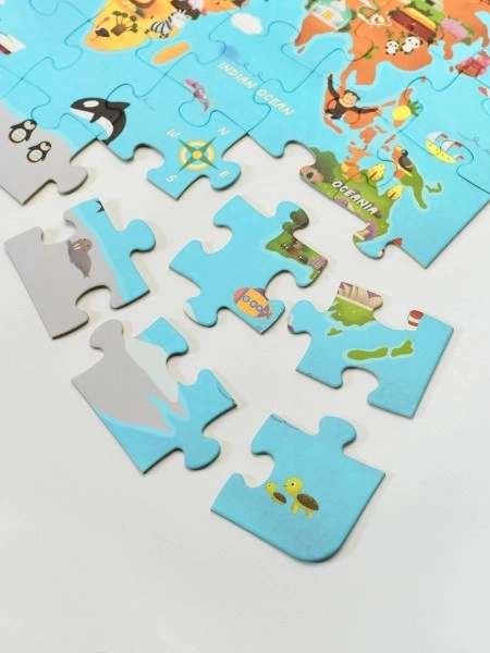 Puzzle Mapa Świata - 48 elementów