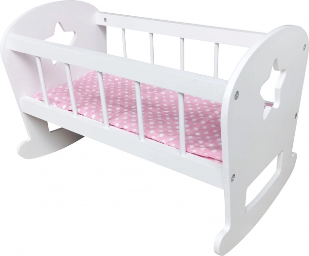 FREE2PLAY drewniana kołyska dla lalek biała (do 40 cm)