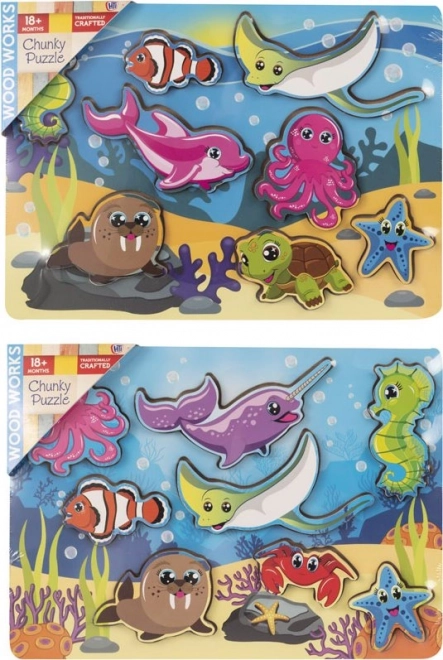 Drewniane Puzzle Podwodny Świat