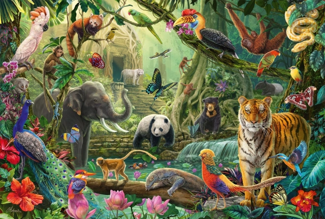 Puzzle Kolorowa Dżungla 100 elementów
