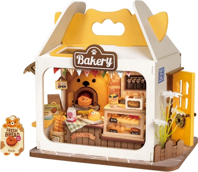 Miniaturowy domek Piekarnia Misia z oświetleniem LED – ROLIFE