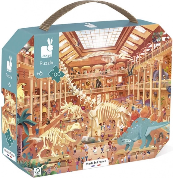 Janod puzzle w walizeczce – w muzeum, 100 elementów