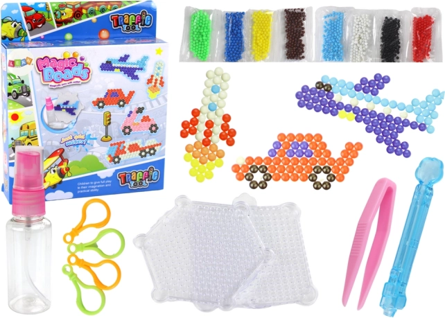 Wodne koraliki DIY – 8 kolorów, motywy transportu