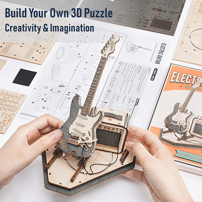 RoboTime drewniane 3D puzzle - Elektryczna gitara