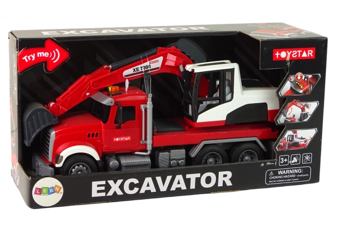 Ciężarówka z koparką traktor koparka dźwiękowe światła