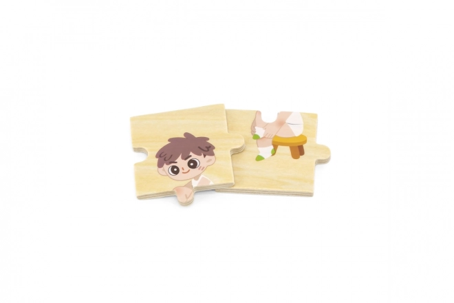 Drewniane puzzle ubieranki