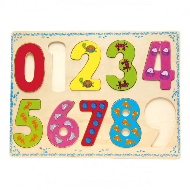 Bino Drewniane zabawki liczenie puzzle cyfry