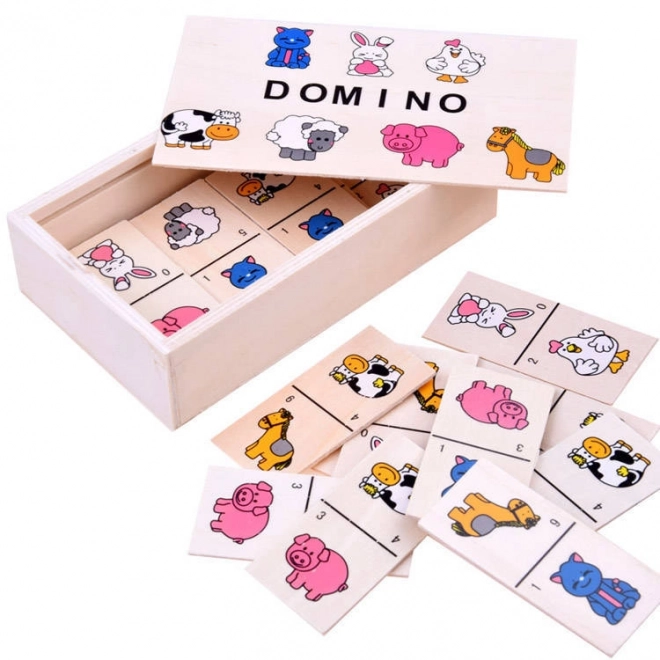 Domino puzzle kolorowe zwierzątka