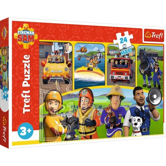 Puzzle 24 elementów Maxi Strażak Sam i przyjaciele