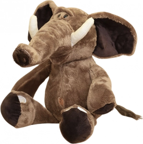 Pluszowy słoń z dużymi uszami brązowy 22 cm