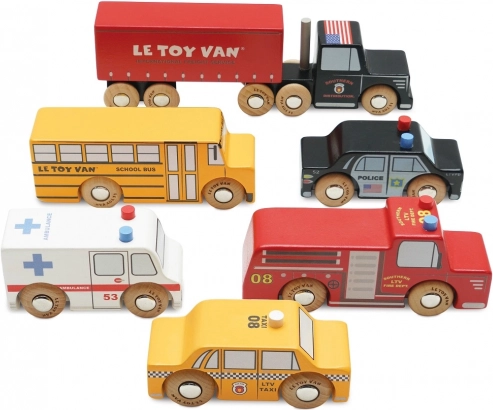 drewniany zestaw samochodzików New York – Le Toy Van