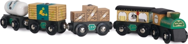 Zielony pociąg towarowy Le Toy Van