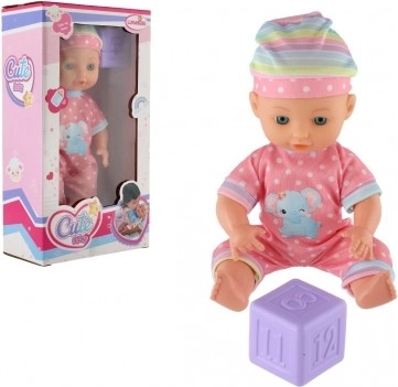 Laleczka niemowlę 25 cm z twardym ciałem i kostką w pudełku