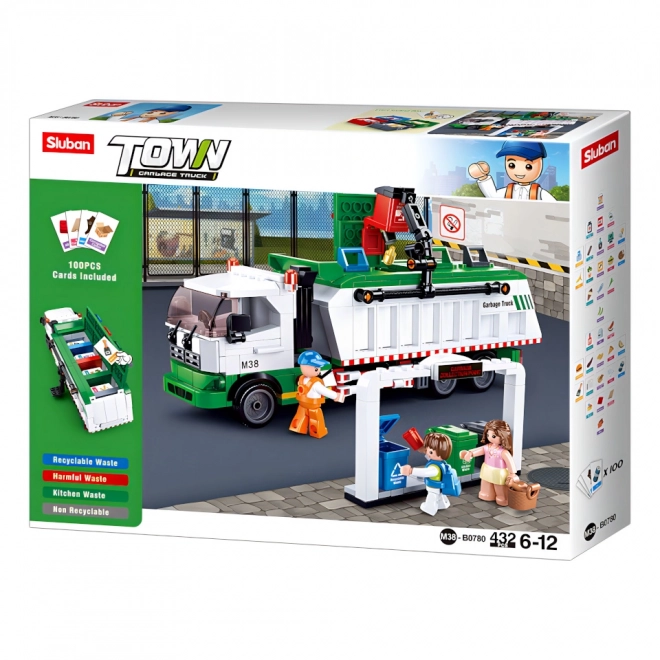 Sluban Town M38-B0780 Śmieciarka z Recyklingiem + gra z kartami
