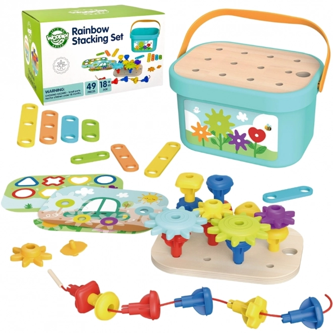 Woopie Green Konstrukcyjny Box Motoryczny Montessori 12w1
