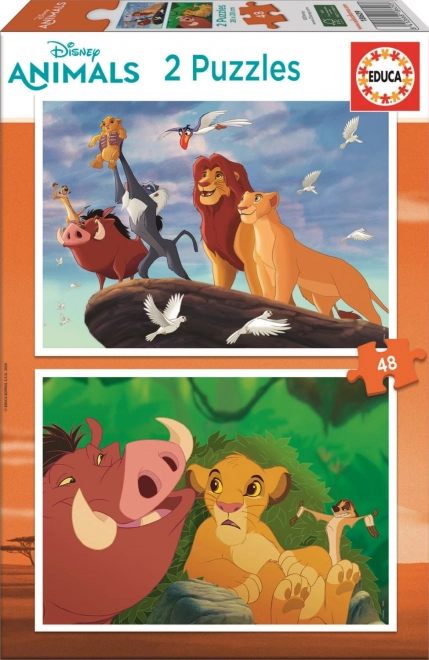 Puzzle EDUCA – KRÓL LEW, 2×48 elementów