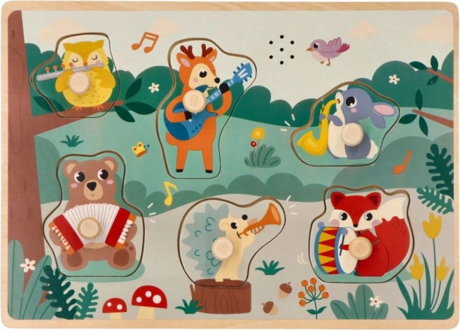 Dźwiękowe puzzle ze zwierzątkami i instrumentami muzycznymi