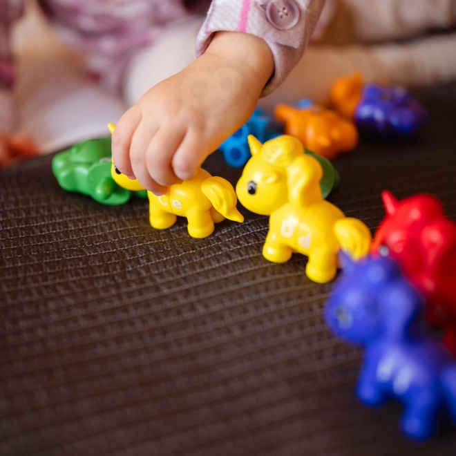 Woopie Montessori jednorożce - zestaw edukacyjny Dopasuj Literki