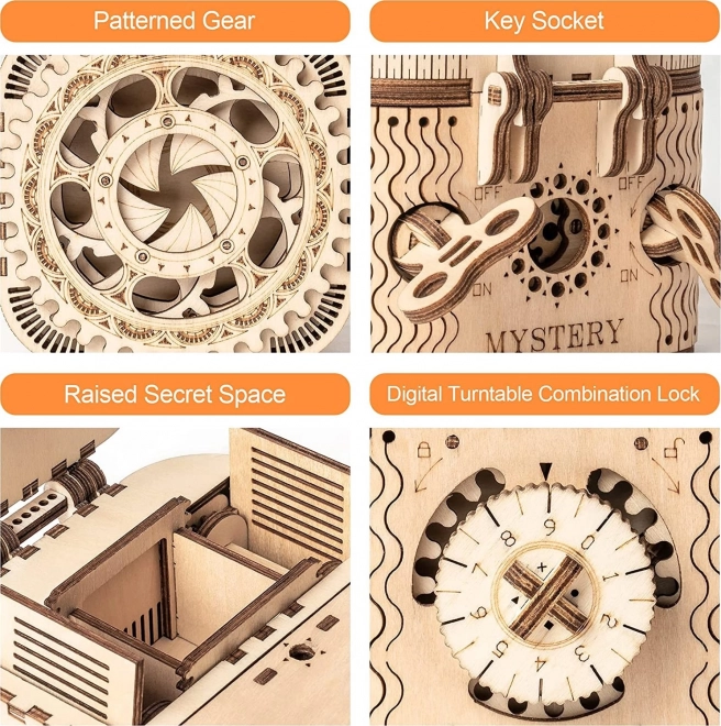 RoboTime 3D drewniane mechaniczne puzzle Szkatułka