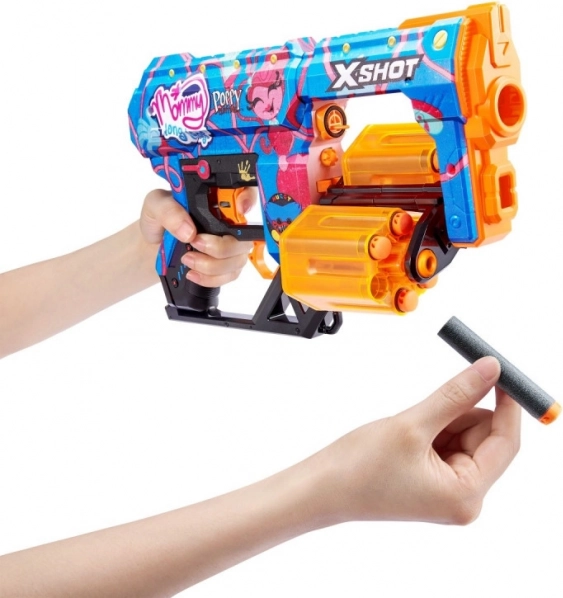 X-Shot Skins Dread Poppy Playtime – dziecięcy piankowy blaster na 12 strzałek