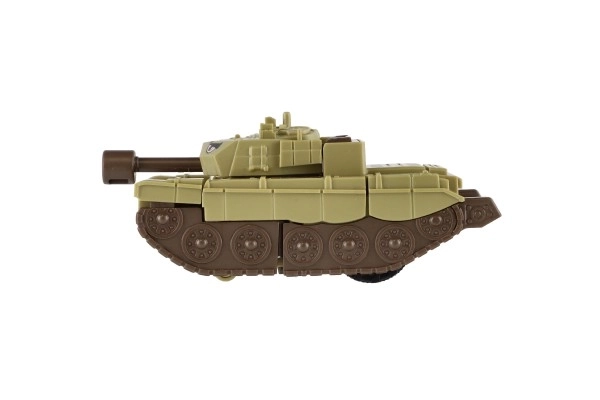 Czołg transformatorowy/robot plastikowy 14cm na bezwładnik 3 kolory