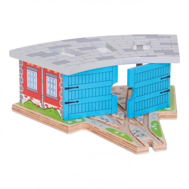 Bigjigs Rail Potrójny depo z drzwiami