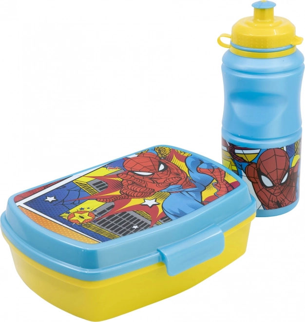 Dziecięcy zestaw śniadaniowy 2w1 SPIDERMAN – butelka 380 ml i pudełko na drugie śniadanie