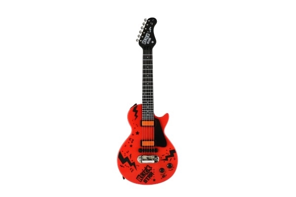 Gitara elektryczna ROCK STAR plastikowa 58cm na baterie z dźwiękiem, światłem w pudełku 24x62x5,5cm