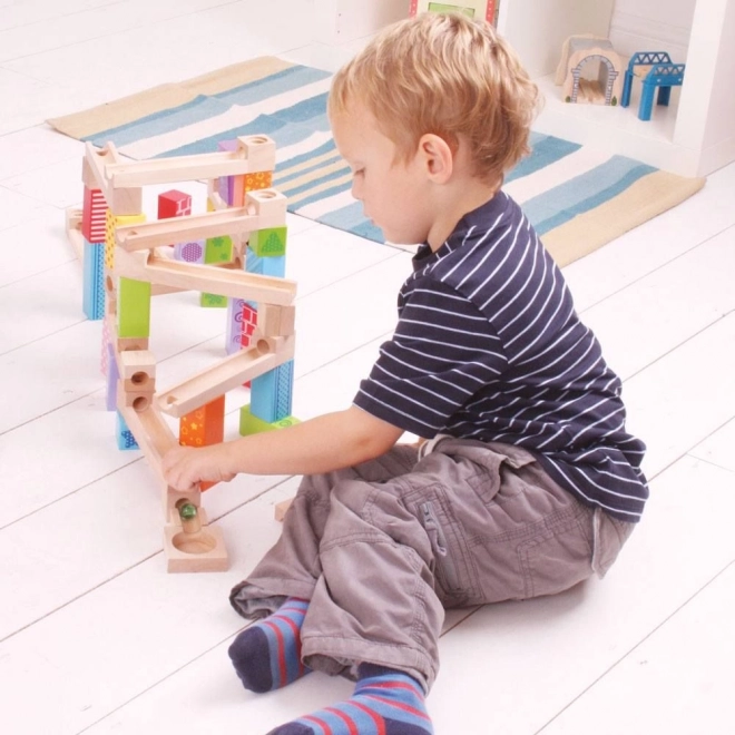Bigjigs Toys Drewniana kulodrom kolorowy
