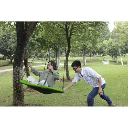 Huśtawka bocianie gniazdo 120cm zielono-czarna 23515