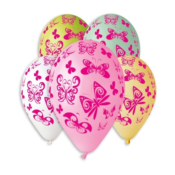 Balony do pompowania motylki - 5 sztuk