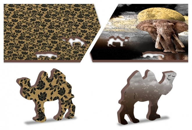 Drewniane puzzle Słoniowe Sny 2w1