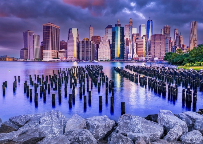 Ciesz się puzzlami pochmurne niebo nad Manhattanem, Nowy Jork 1000 kawałków